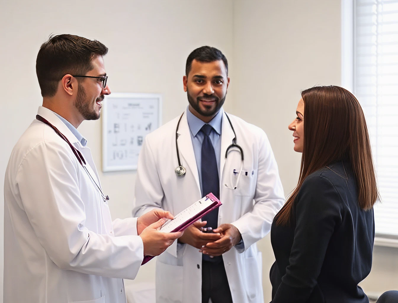 Doctors discussing with a new hire